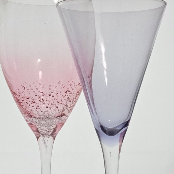 Mismatched Wine Glassware Collection set/4 vintage mixed design cocktail glasses - Picture 3 of 13